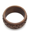 Carving Flowers Wood Bangle